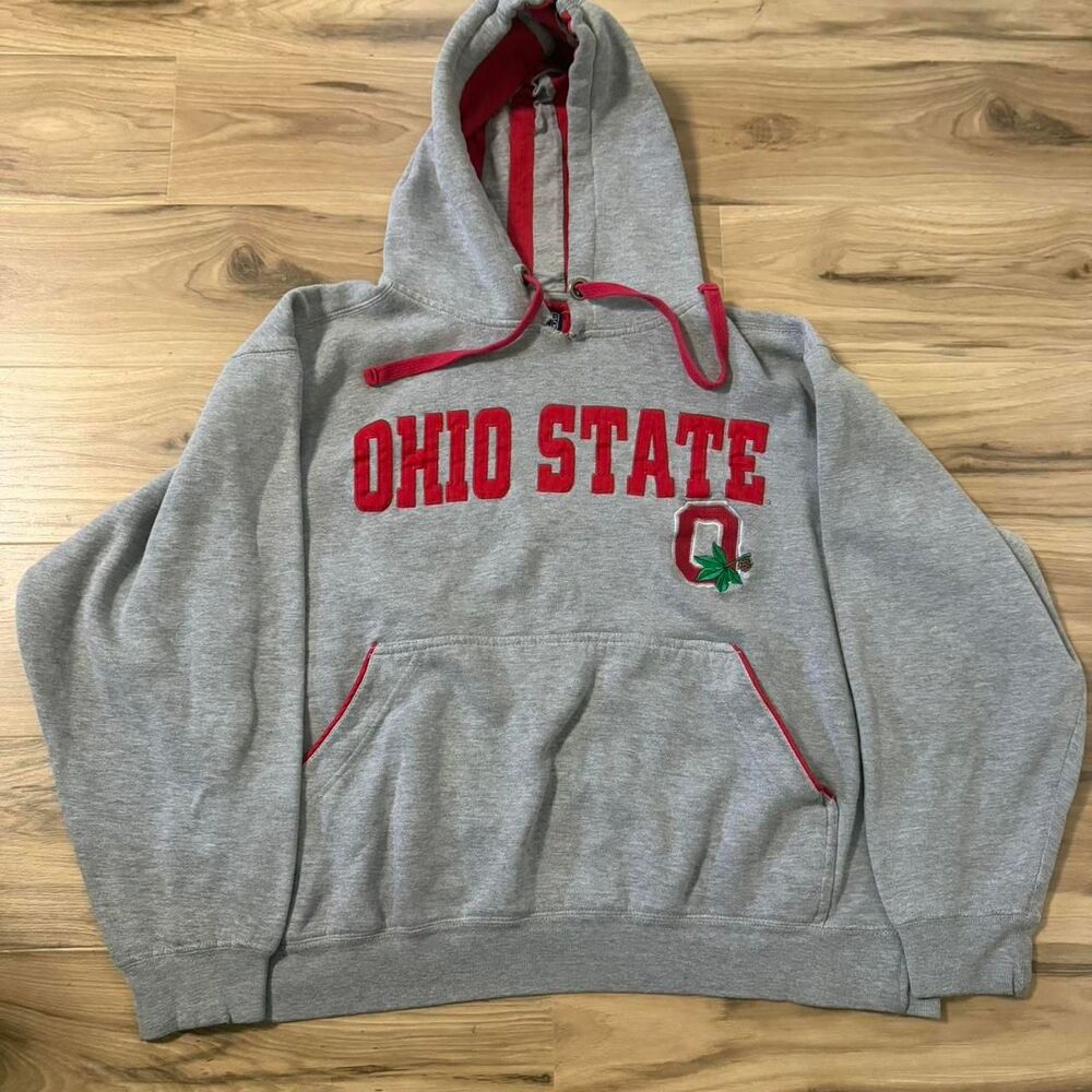 Vintage 00s Champs Sports Ohio State Buckeyes Embroidered grey hoodie Size XL